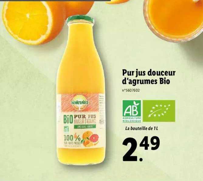 Pur Jus Douceur D'agrumes Bio