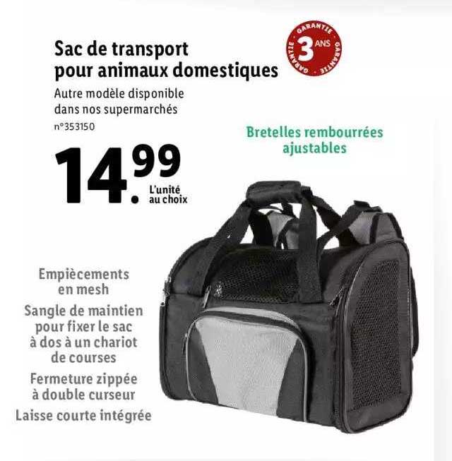 sac de transport pour animaux domestiques