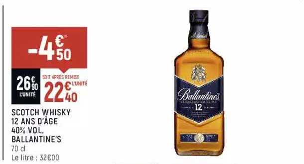 scotch whisky 12 ans d'âge 40% vol. ballantine's