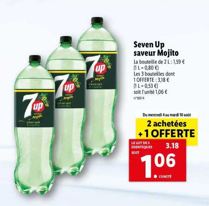 seven up saveur mojito 2 achetées + 1 offerte