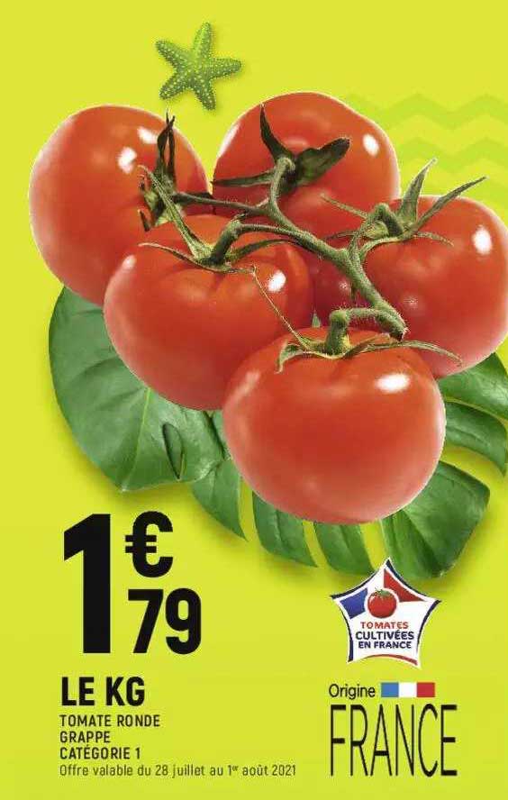 Tomate Ronde Grappe Catégorie 1