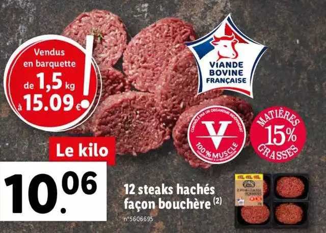 12 steaks hachés façon bouchère