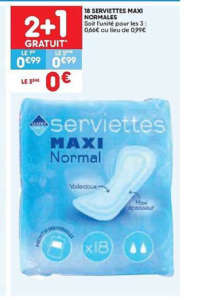 18 serviettes maxi normales