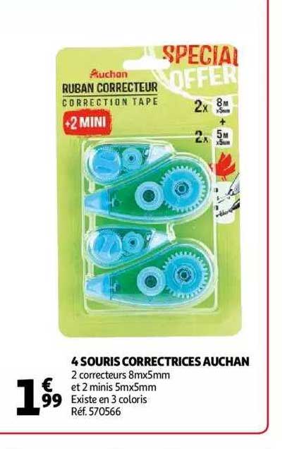 4 souris correctrices auchan