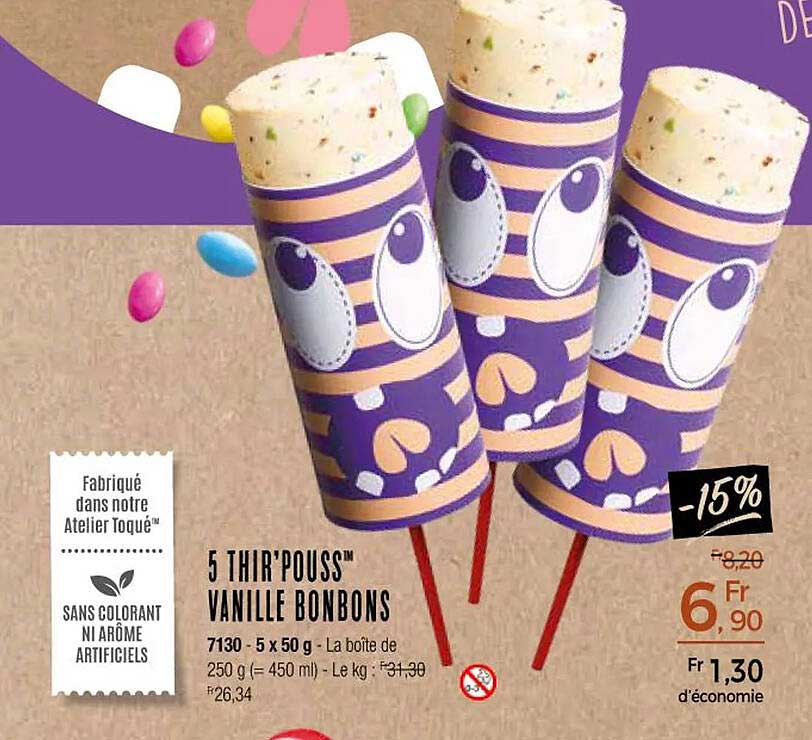 5 Thir'pouss Vanille Bonbons