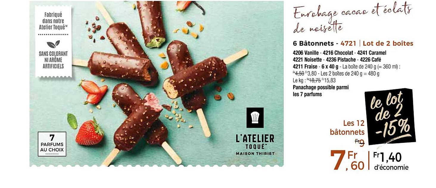 6 bâtonnets l'atelier toqué