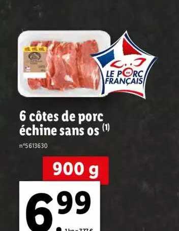 6 Côtes De Porc échine Sans Os