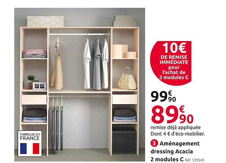 aménagement dressing acacia 2 modules c