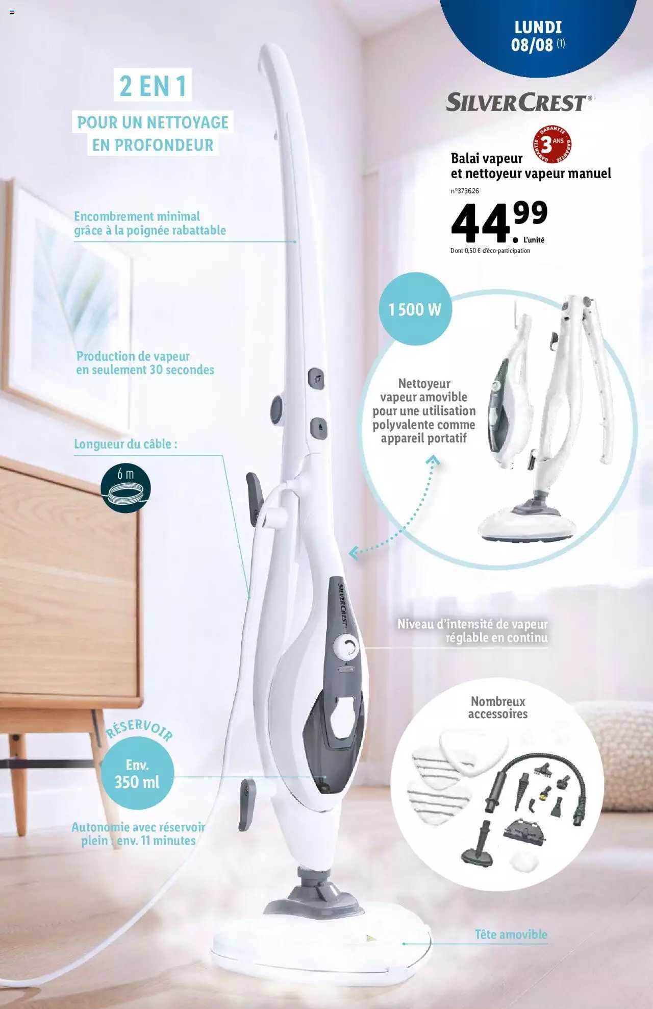 balai vapeur et nettoyeur vapeur manuel silver crest