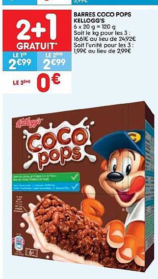 barres coco pops kellogg's