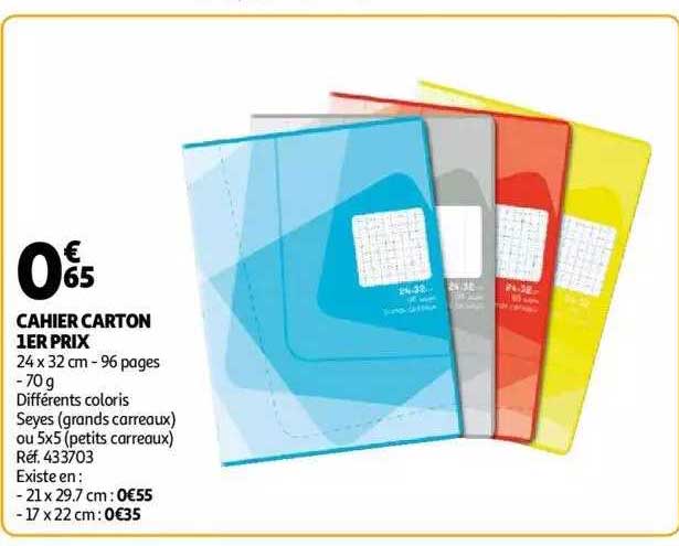 Cahier Carton 1er Prix