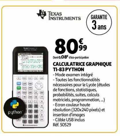 calculatrice graphique ti-83 python