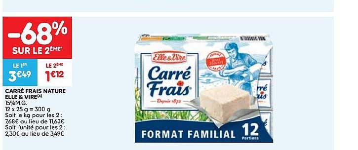 Carré Frais Nature Elle & Vire