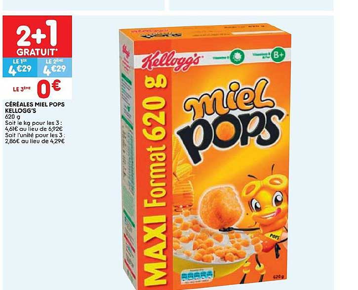 céréales miel pops kellogg's 620g