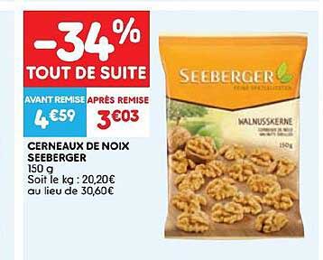 cerneaux de noix seeberger 150g