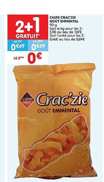 chips crac'zie goût emmental 90g