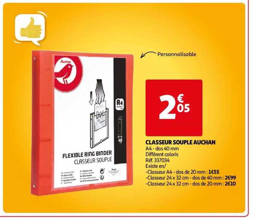 Classeur Souple Auchan