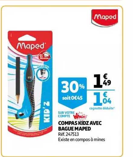 compas kidz avec bague maped