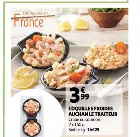 coquilles froides auchan le traiteur