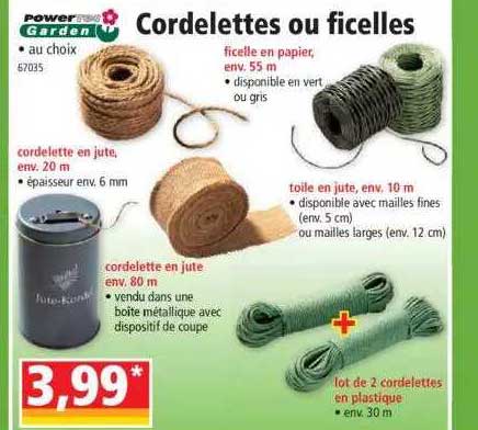 cordelettes ou ficilles power rec garden