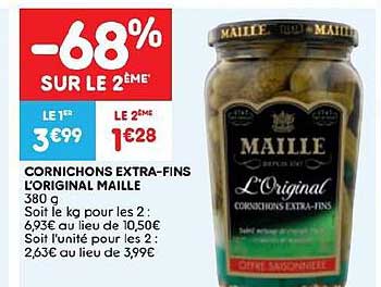Cornichones Extra-fins L'original Maille 380g