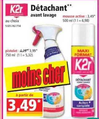 détachant avant lavage k2r