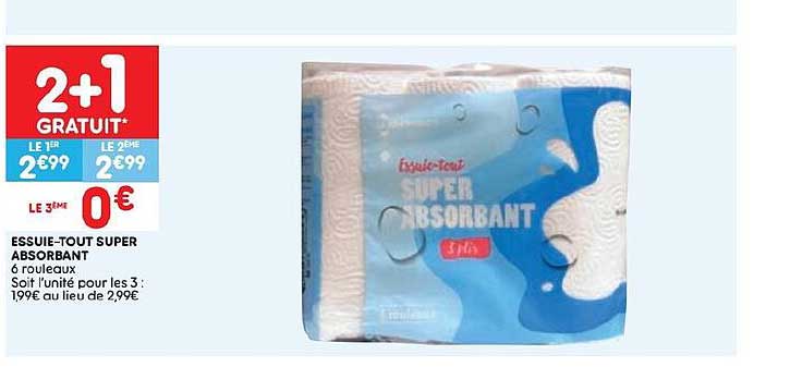 essuie-tout super absorbant 6 rouleaux