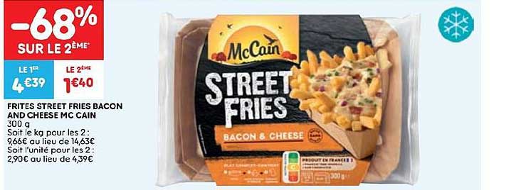 frites street fries bacon and cheese mc cain 300g