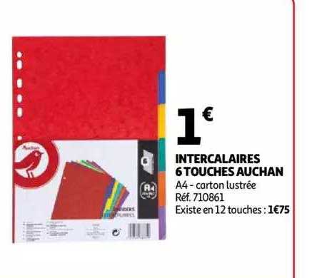 intercalaires 6 touches auchan