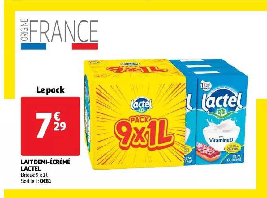 lait demi-écrémé lactel