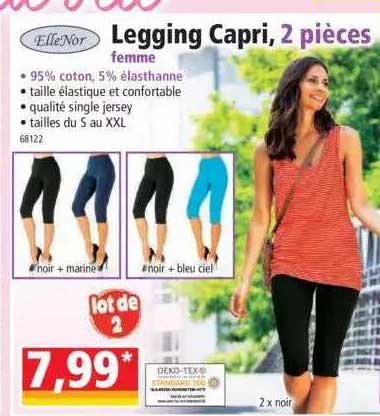 Legging Capri; 2 Pièces Elle Nor