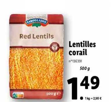 Lentilles Corail Campolargo