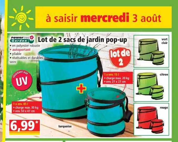 lot de 2 sacs de jardin pop-up power rec garden