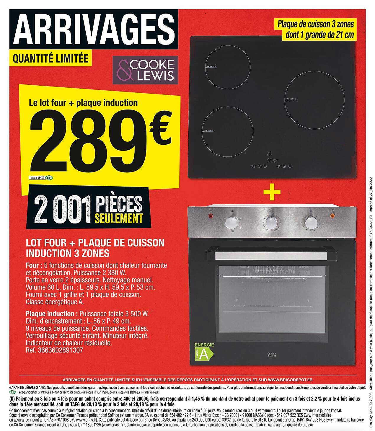 lot four + plaque de suisson induction 3 zones