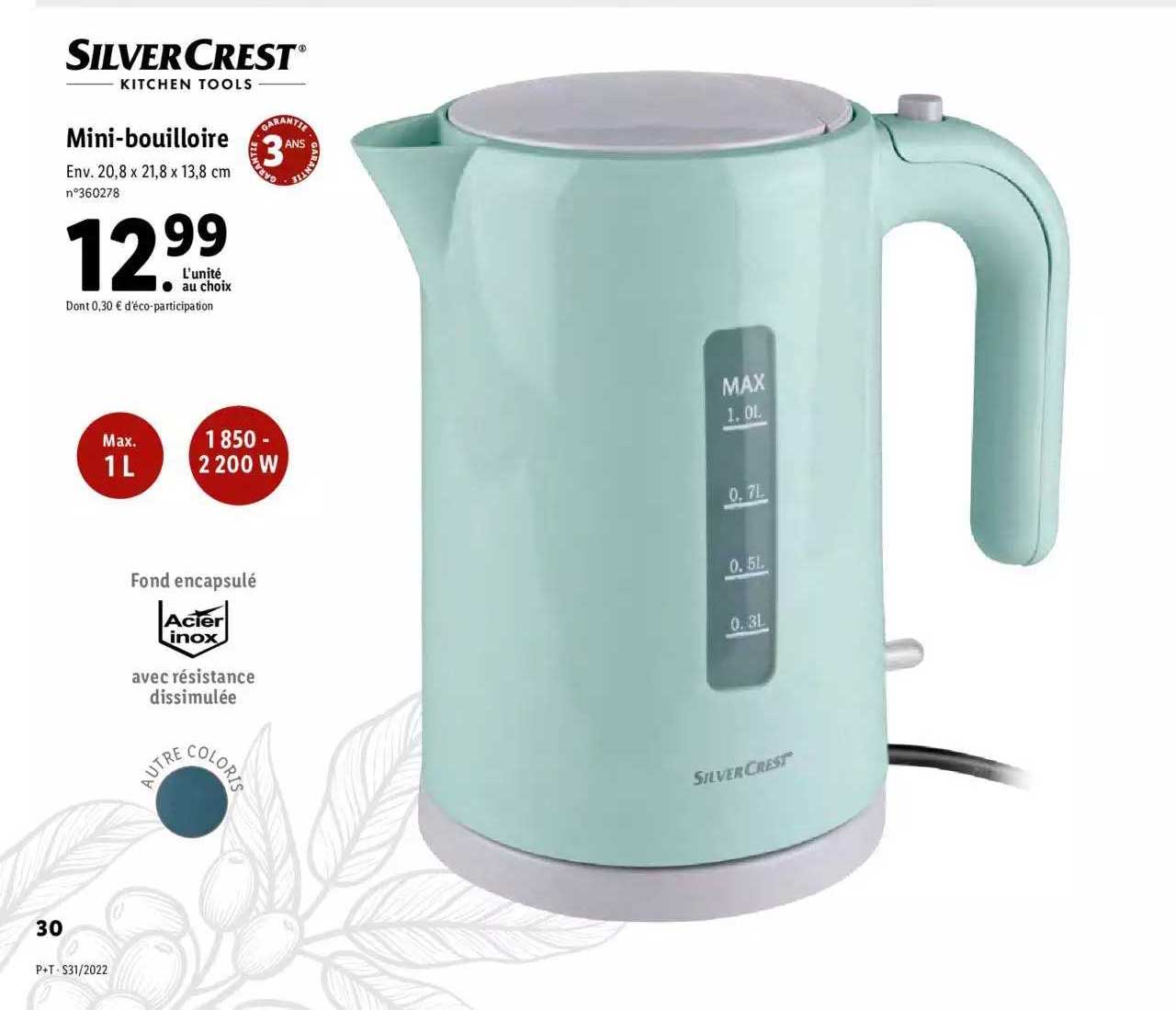 mini-bouilloire silver crest