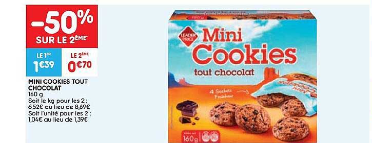 mini cookies tout chocolat 160g