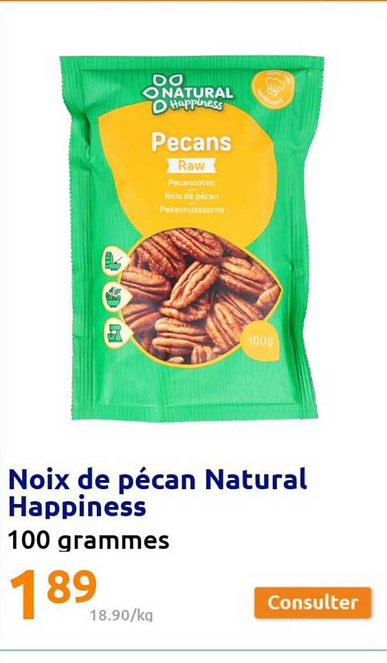 Noix de pécan natural happiness 100 grammes