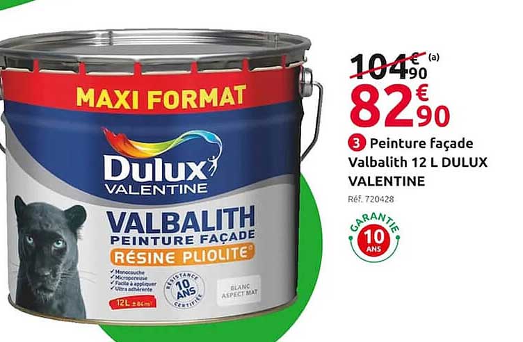 peinture façade valbalith 12l dulux valentine