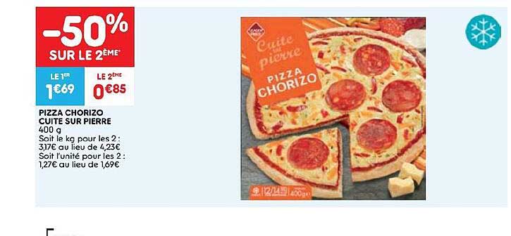 pizza chorizo cuite sur pierre 400g