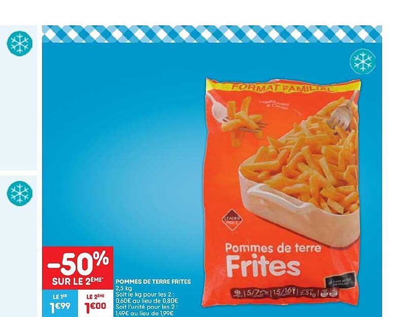 pommes de terre frittes 2,5kg