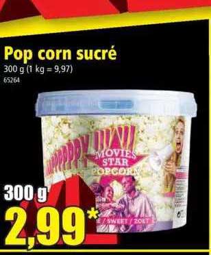 pop corn sucré movies star