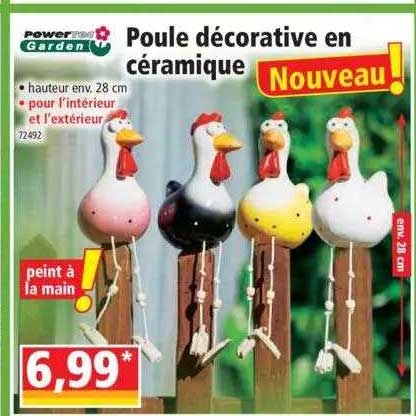 poule décorative en céramique power rec garden