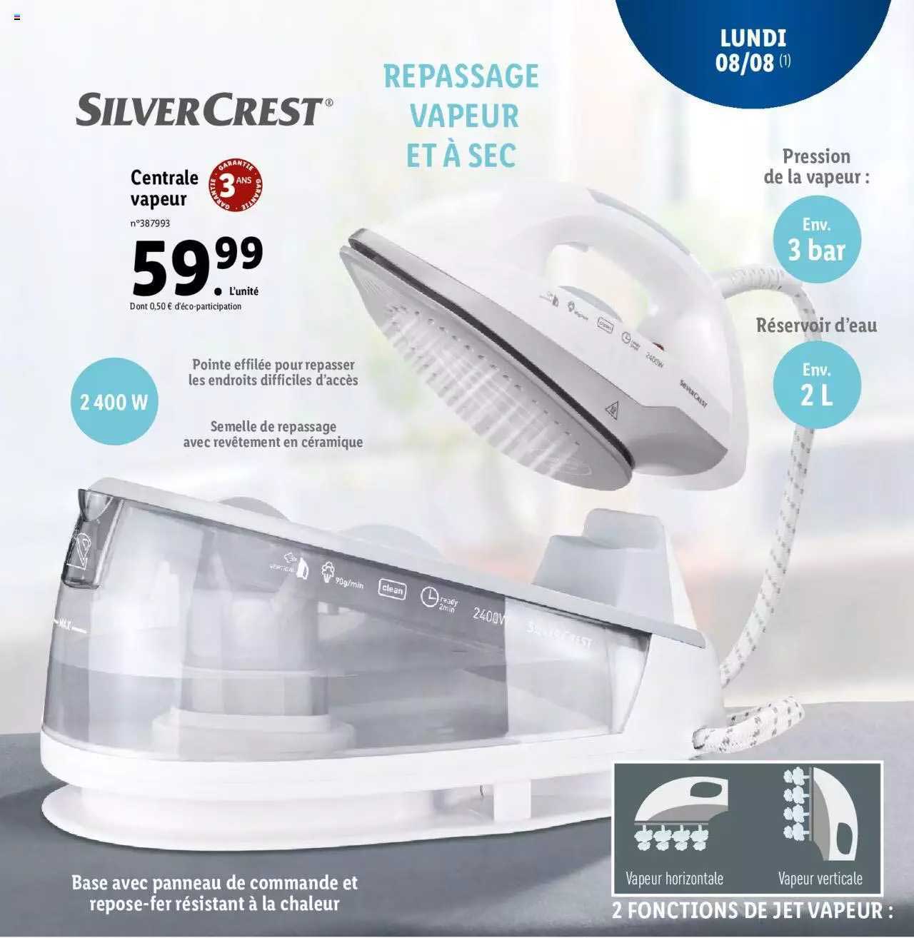 repassage vapeur et à sec silver crest