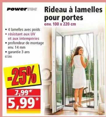 rideau à lamelles pour portes power rec