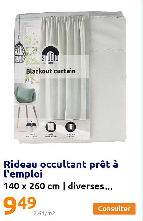 rideau occulant prêt à l'emploi