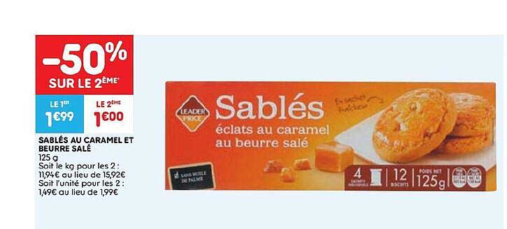 sablés au caramel et beurre salé 125g