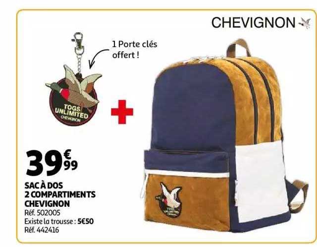 sac à dos 2 compartiments chevignon