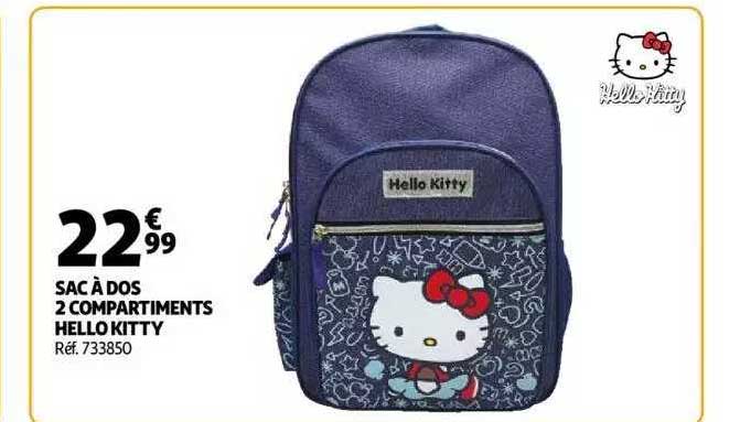 sac à dos 2 compartiments hello kitty