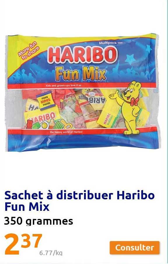 sachet à destribuer haribo fun mix 350 grammes
