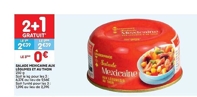 salade mexicaine aux légumes et au thon 250g